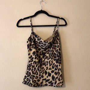 ASTR the label Cheetah Cowl Neck Silk Cami